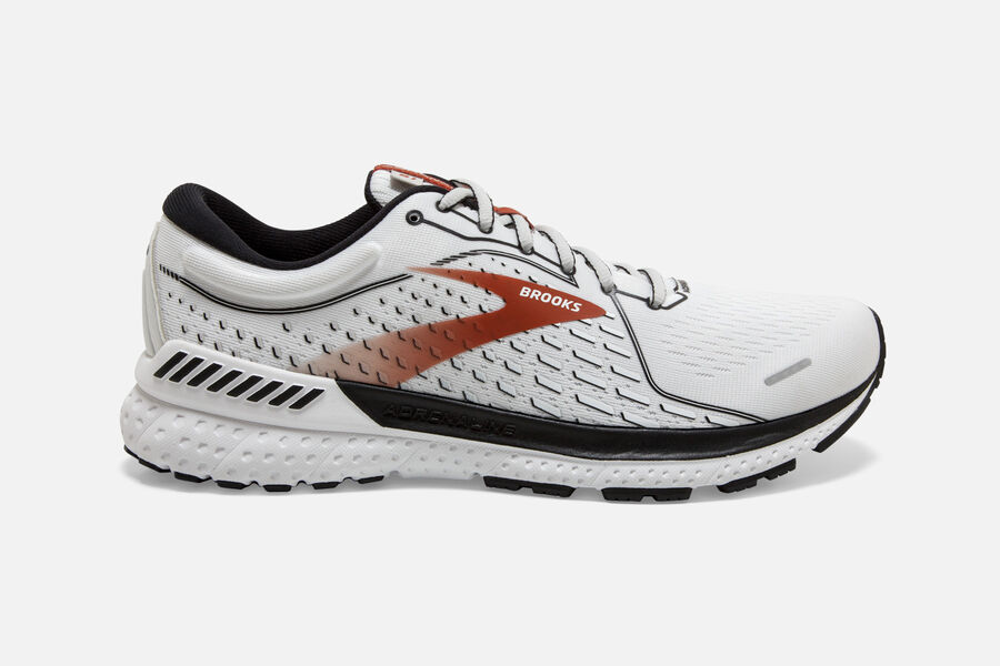 Brooks Adrenaline Gts 21 Road Löparskor Herr - Vita/Svarta/Orange - 8051-JSBZM